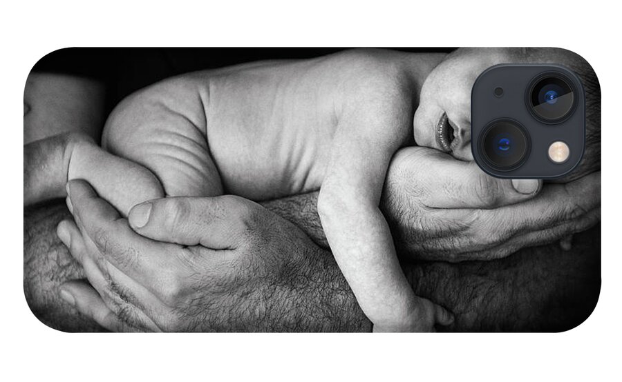 Human Arm iPhone 13 Case featuring the photograph Father Holding Newborn Baby by Lise Gagne