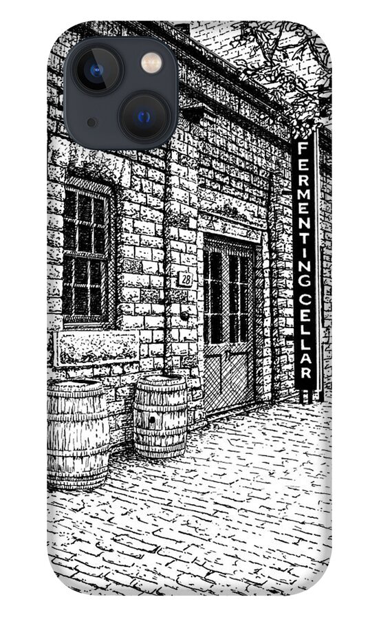 Distillery iPhone 13 Case featuring the drawing Fermenting Cellar by Peter Rashford