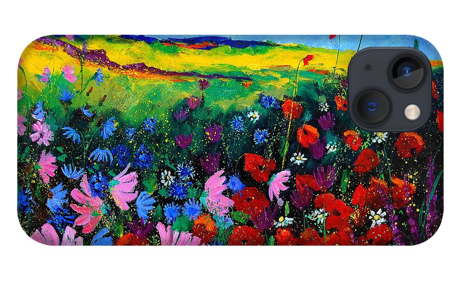 Poppies iPhone 13 Case featuring the painting Field flowers by Pol Ledent