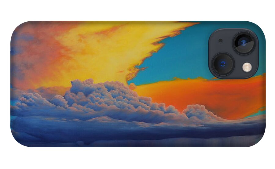 Cloud iPhone 13 Case featuring the painting Fire In The Sky by Cheryl Fecht