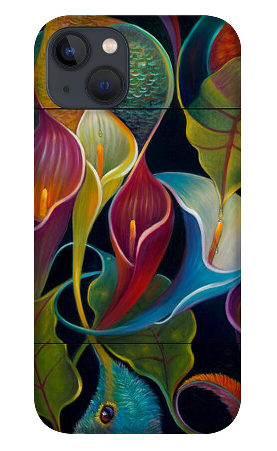 Bird iPhone 13 Case featuring the painting First Flight Triptych - unframed by Claudia Goodell