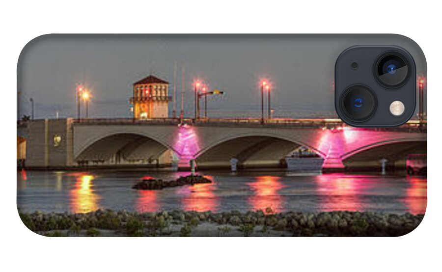 Flagler iPhone 13 Case featuring the photograph Flagler Bridge in Pink by Debra and Dave Vanderlaan