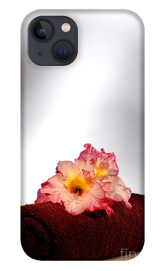 Gladiolus iPhone 13 Case featuring the photograph Flowers on Towel by Olivier Le Queinec