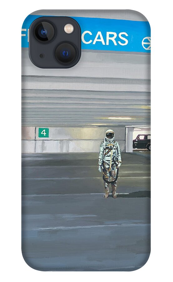 Astronaut iPhone 13 Case featuring the painting Flying Cars to the Right by Scott Listfield