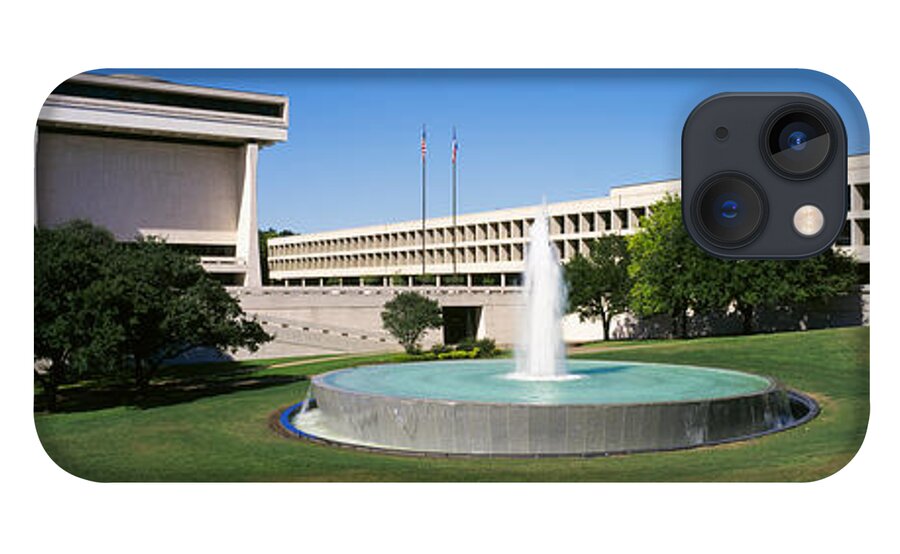 Photography iPhone 13 Case featuring the photograph Fountain In Front Of A Library, Lyndon by Panoramic Images