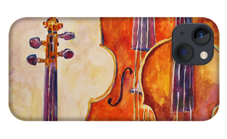 Violins iPhone 13 Case featuring the painting Four Violins by Jenny Armitage