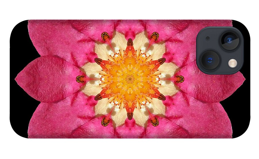 Flower iPhone 13 Case featuring the photograph Fragaria Flower Mandala by David J Bookbinder