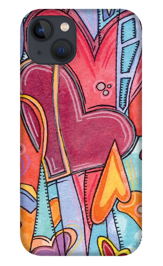 Hearts iPhone 13 Case featuring the painting From the Heart by Tanielle Childers