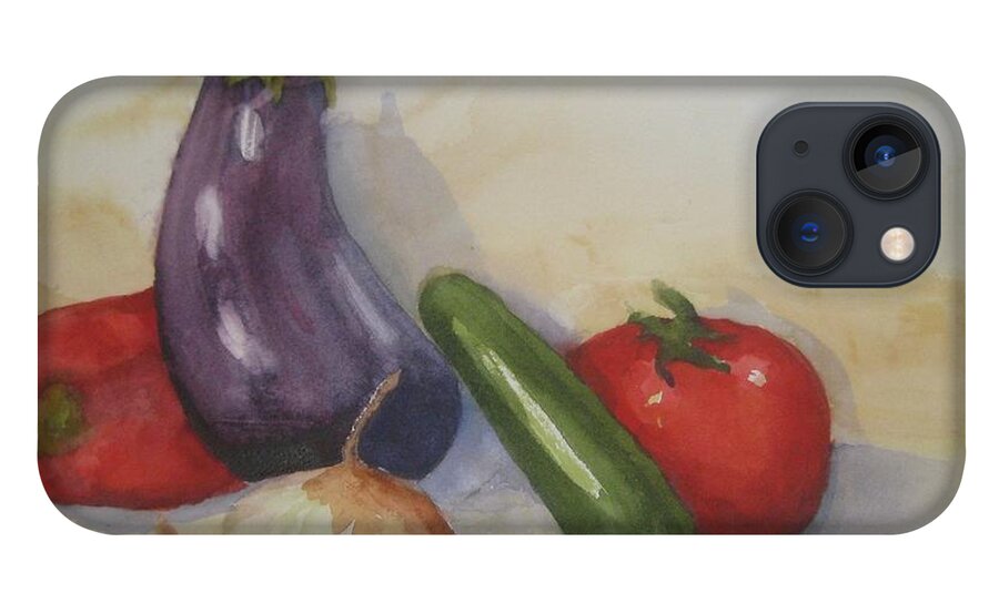 Eggplant iPhone 13 Case featuring the painting From the Tuscan Garden by Maria Hunt