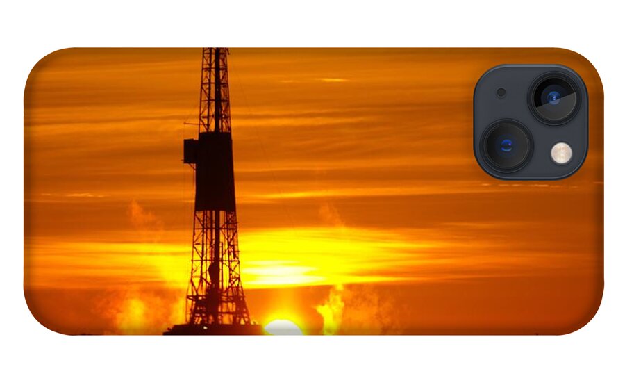Oil Rigs iPhone 13 Case featuring the photograph Frontier Nineteen Xto Energy Culbertson Montana by Jeff Swan