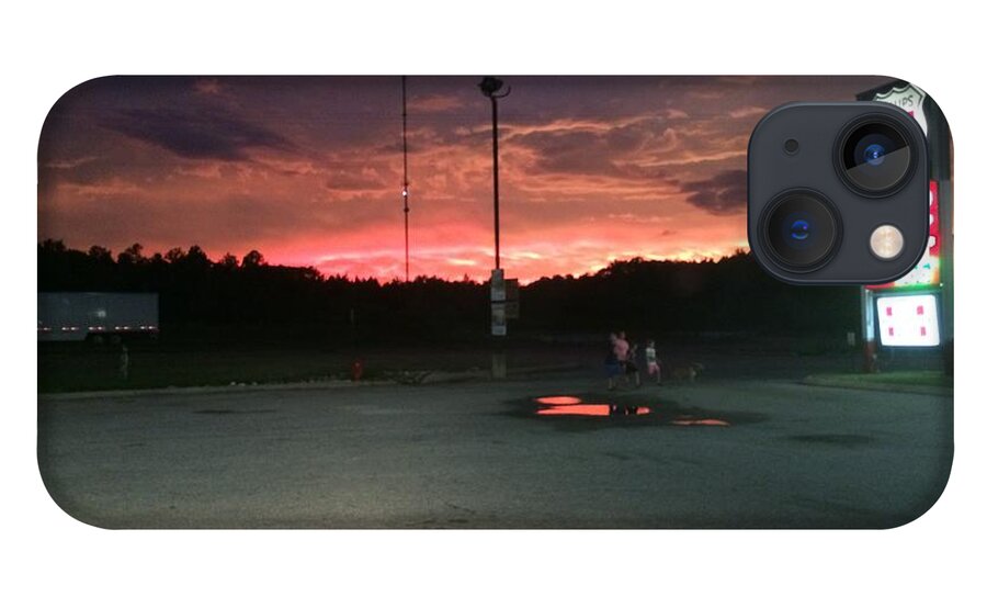 Sky iPhone 13 Case featuring the photograph Gas Station With Fire Not On Fire by Steve Sommers