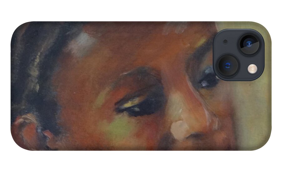 Young Girl iPhone 13 Case featuring the painting Gazing by Carol Berning