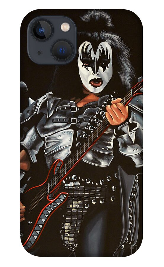 Kiss iPhone 13 Case featuring the painting Gene Simmons of Kiss by Paul Meijering