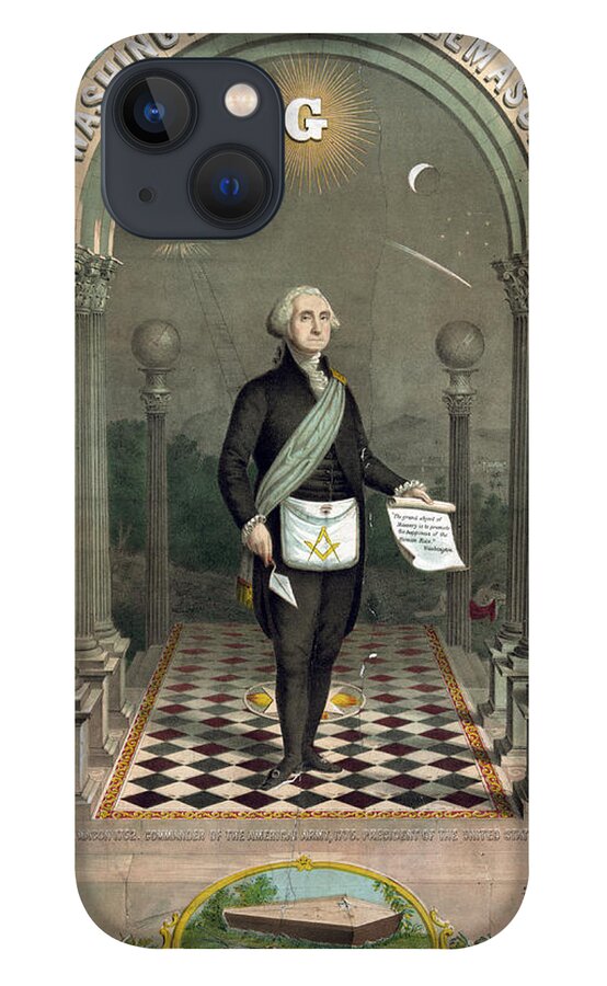 George Washington iPhone 13 Case featuring the photograph George Washington Freemason by Photo Researchers