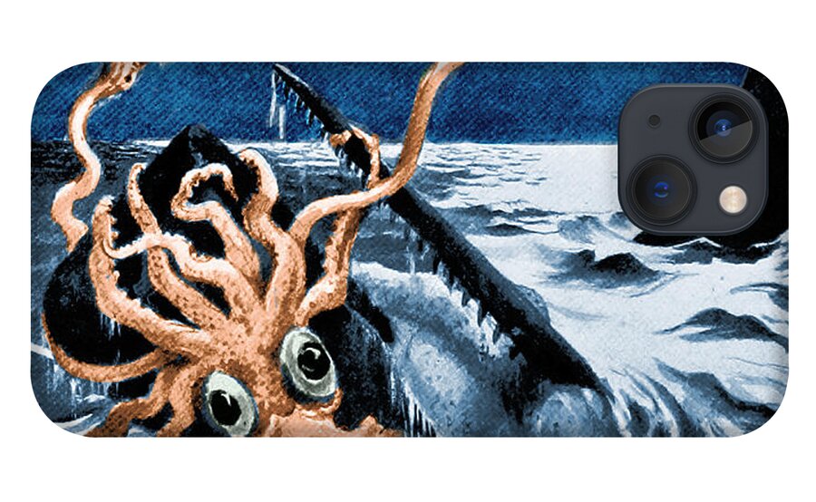 Giant Squid Attacking Sperm Whale, 1899 iPhone 13 Case by Science Source -  Science Source Prints - Website