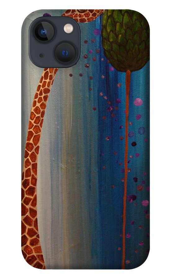 Giraffe iPhone 13 Case featuring the painting Giraffe by Mindy Huntress