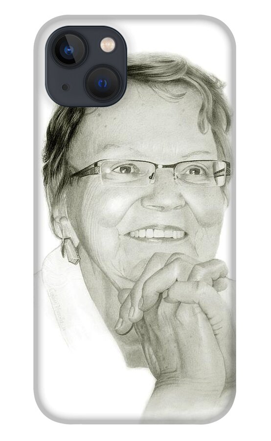 Portrait iPhone 13 Case featuring the drawing Gloria by Conrad Mieschke