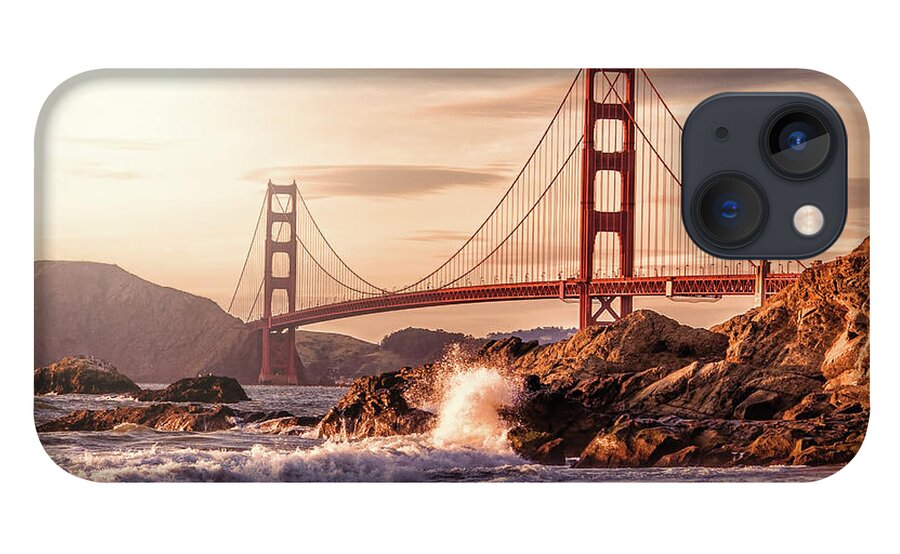 Water's Edge iPhone 13 Case featuring the photograph Golden Gate Bridge From Baker Beach by Karsten May