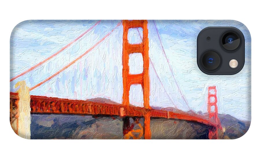 Golden Gate Bridge iPhone 13 Case featuring the digital art Golden Gate Bridge by Gravityx9 Designs