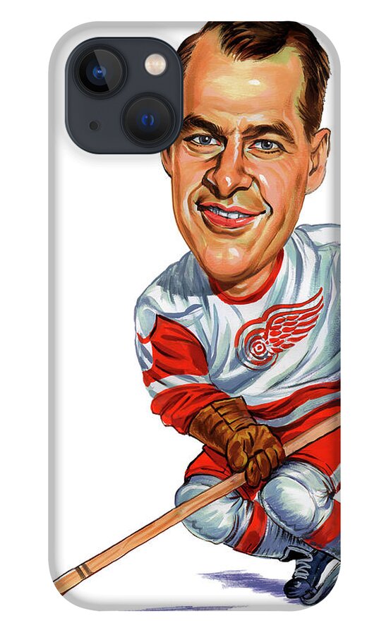 Hockey iPhone 13 Case featuring the painting Gordie Howe by Art 