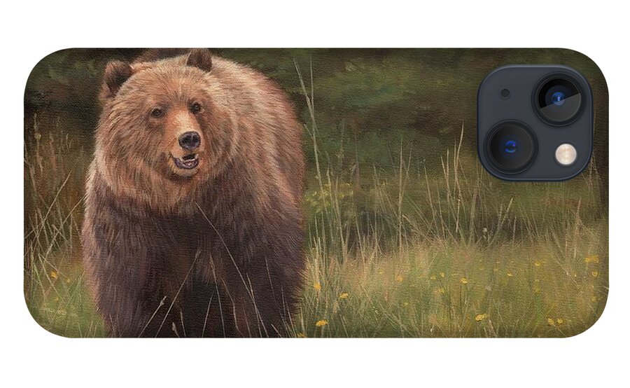 Grizzly iPhone 13 Case featuring the painting Grizzly by David Stribbling
