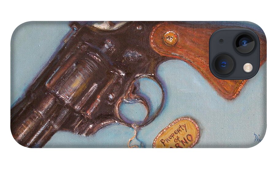 Realism iPhone 13 Case featuring the painting Gun #2 by Donelli DiMaria
