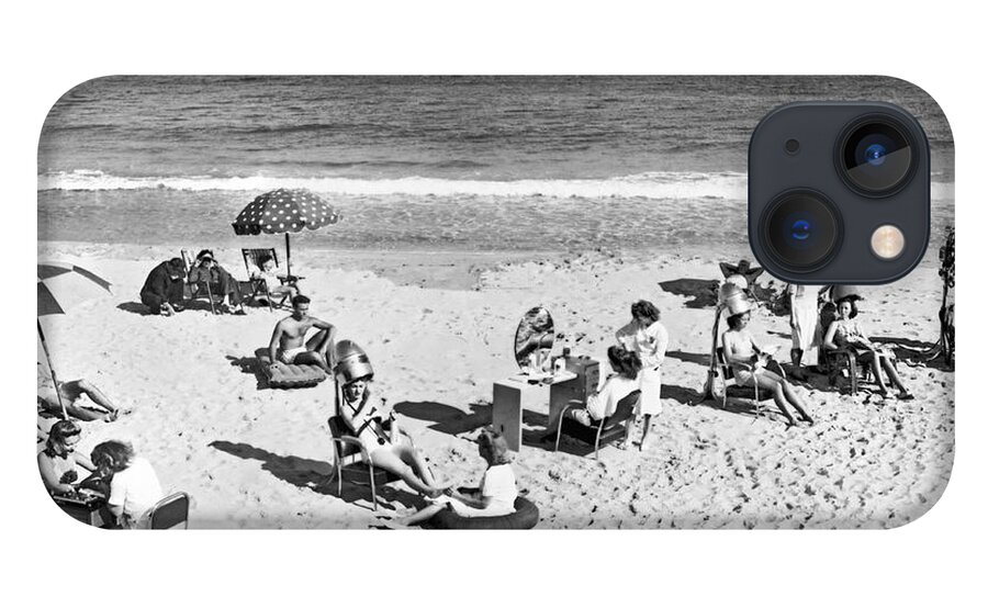 1930s iPhone 13 Case featuring the photograph Hair Salon On The Beach by Underwood Archives