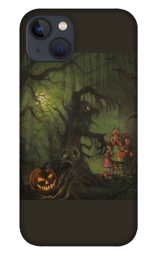 Bats iPhone 13 Case featuring the painting Halloween Shortcut by Tom Shropshire