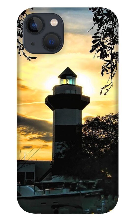 Lighthouse iPhone 13 Case featuring the photograph Harbour Town Lighthouse Beacon by Dale Kauzlaric
