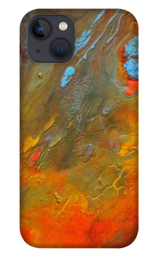 Abstract iPhone 13 Case featuring the painting Haven by Soraya Silvestri
