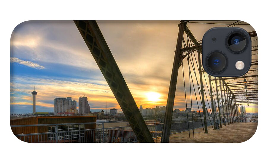Hays Street Bridge iPhone 13 Case featuring the photograph Hays Street Bridge at Sunset by Tim Stanley