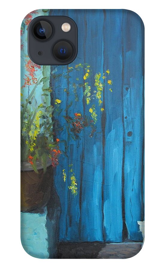 Cat iPhone 13 Case featuring the painting Here Mouse by Susan Richardson