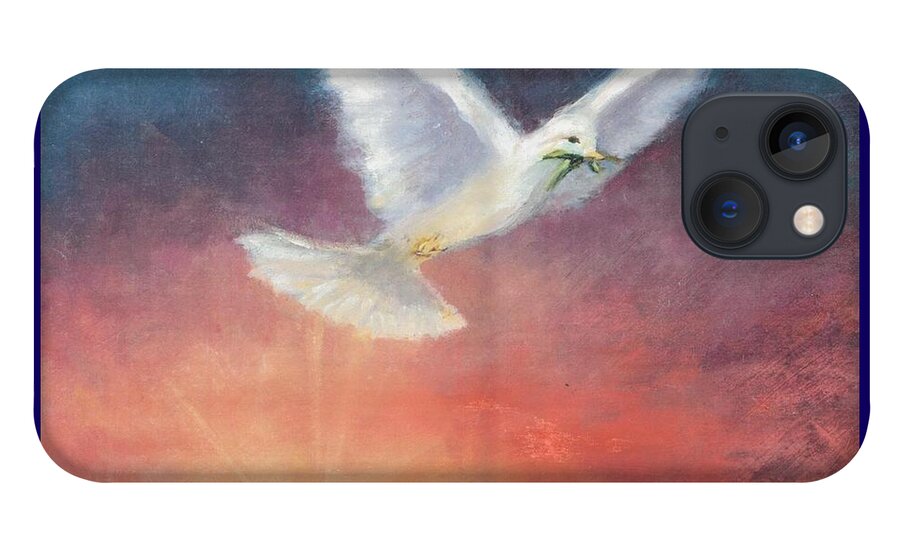 Spiritual iPhone 13 Case featuring the painting The Wings of Peace by Maria Hunt