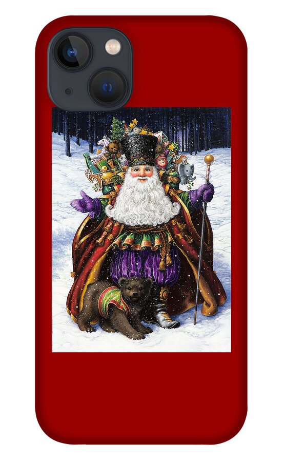 Santa Claus iPhone 13 Case featuring the painting Holiday Riches by Lynn Bywaters