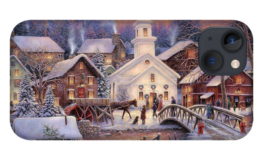  Snow Village iPhone 13 Case featuring the painting Hope Runs Deep by Chuck Pinson