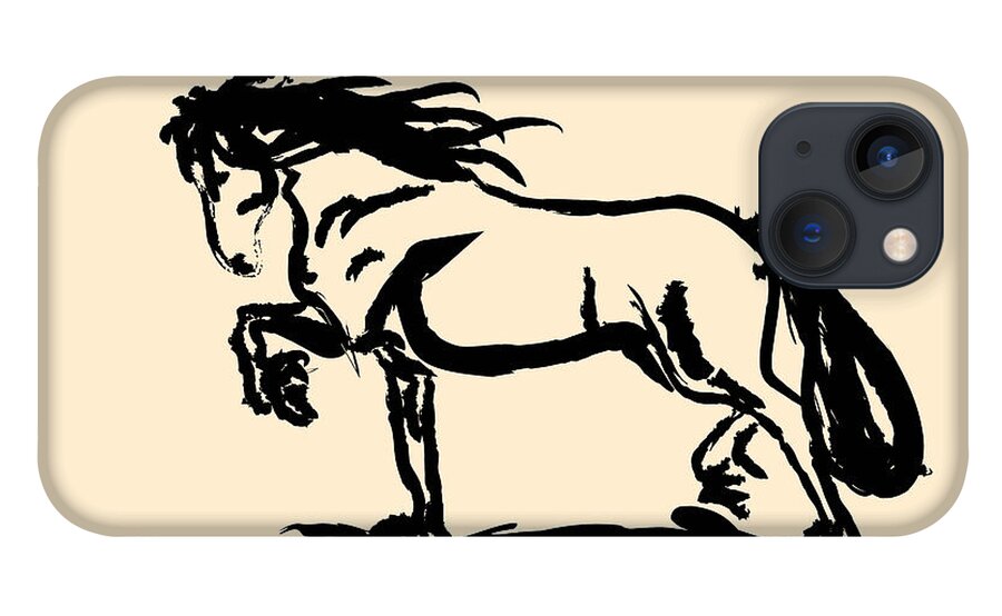 Frisian iPhone 13 Case featuring the painting Horse - Blacky by Go Van Kampen
