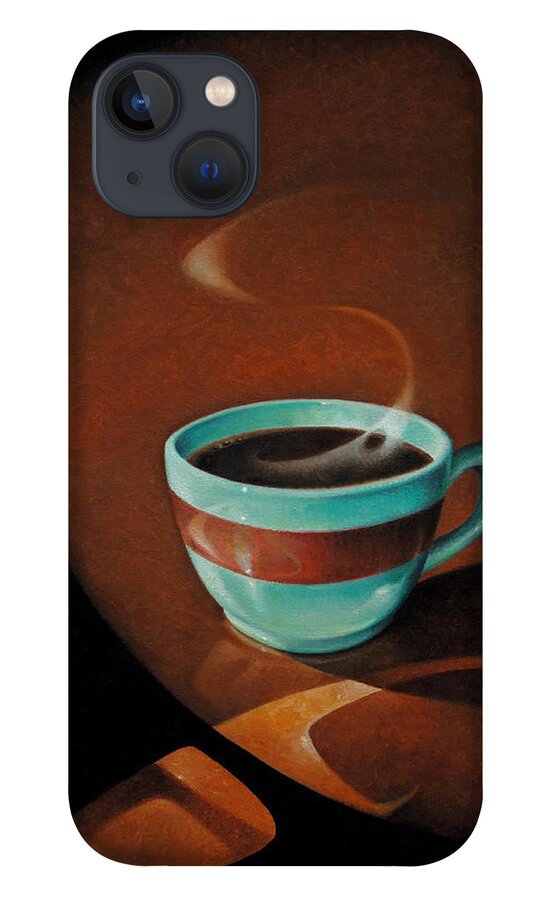 Art Nouveau iPhone 13 Case featuring the painting Hot Cup of Coffee by T S Carson