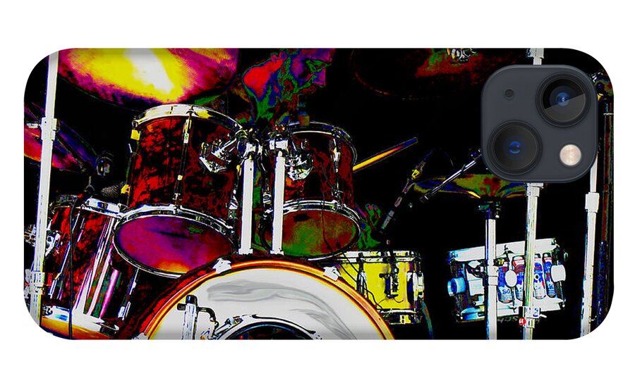 Drum Set And Drummer iPhone 13 Case featuring the photograph Hot Licks Drummer by Kae Cheatham