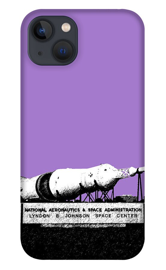 Cityscape iPhone 13 Case featuring the digital art Houston Johnson Space Center - Violet by DB Artist