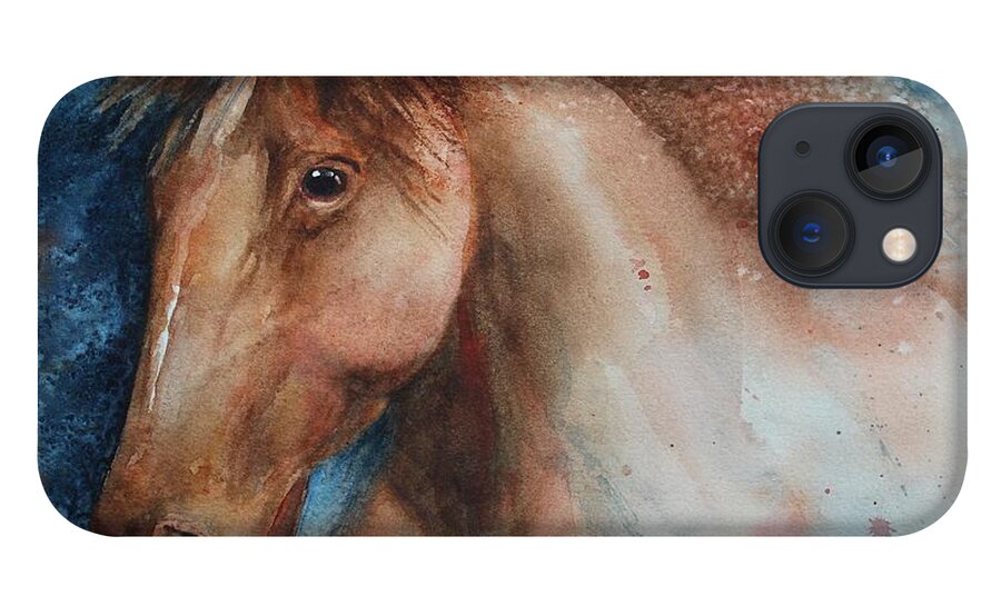 Horse iPhone 13 Case featuring the painting Hunter by Ruth Kamenev