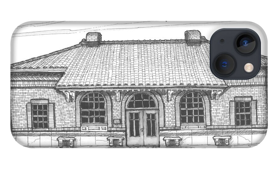 Hyde Park iPhone 13 Case featuring the drawing Hyde Park Historic Train Station by Richard Wambach