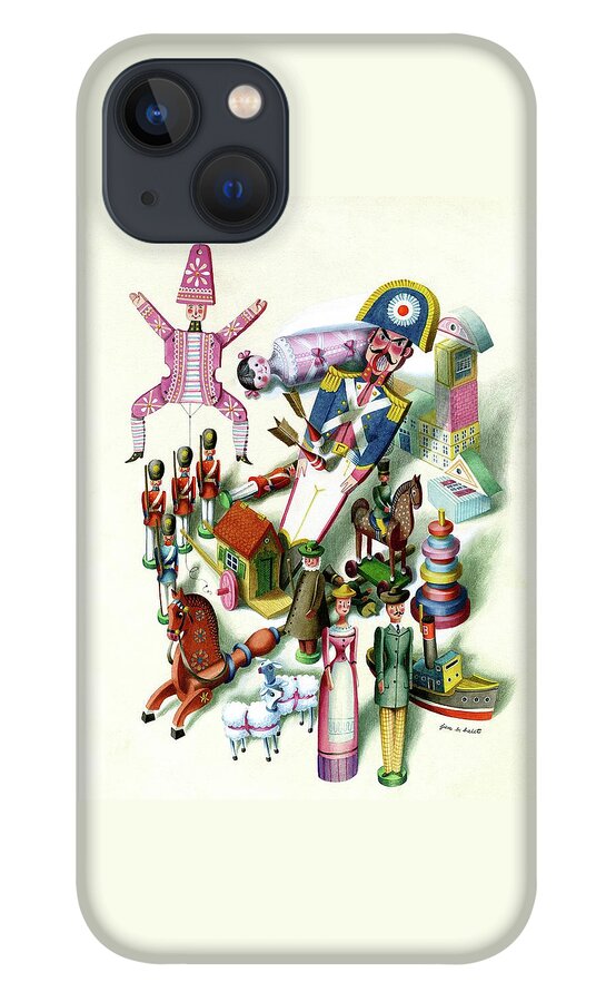 Illustration Of A Group Of Children's Toys iPhone 13 Case