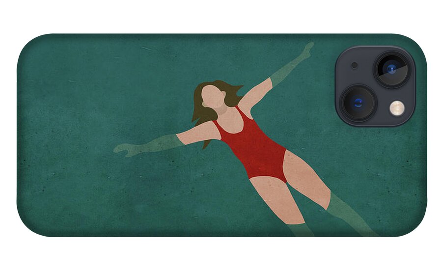 Tranquility iPhone 13 Case featuring the digital art Illustration Of Woman Swimming In Water by Malte Mueller