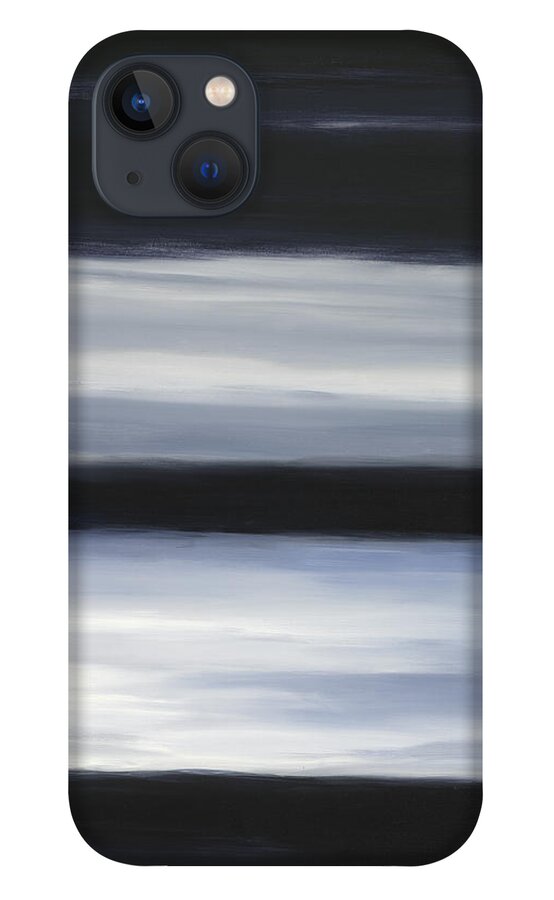 Abstract iPhone 13 Case featuring the painting Indigo Blur I by Tamara Nelson