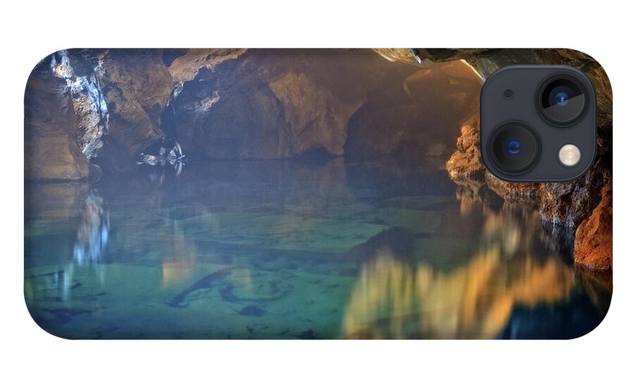 Scenics iPhone 13 Case featuring the photograph Interior Of Grjótagjá Cave In Myvatn by Anna Gorin