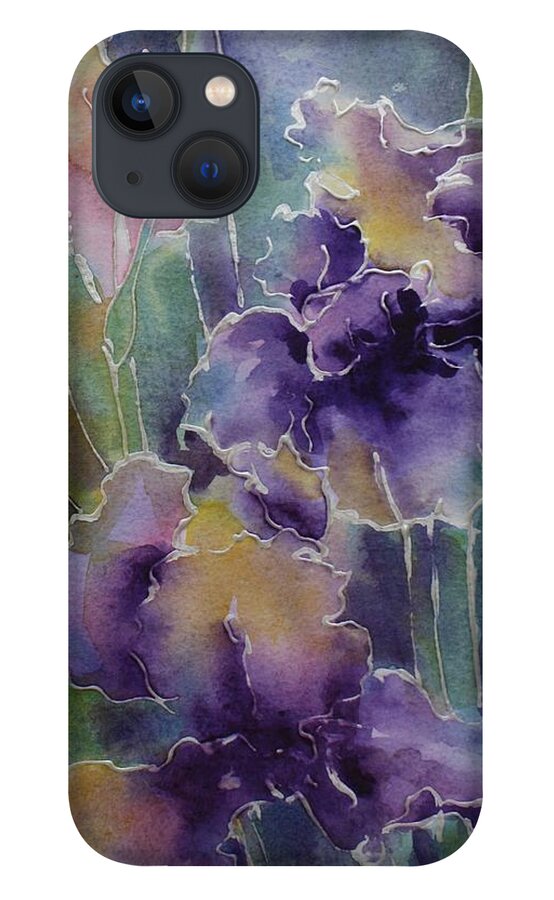 Iris iPhone 13 Case featuring the painting Iris Love by Tara Moorman