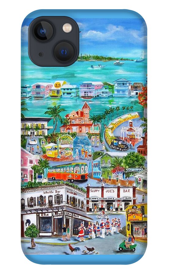 Key West iPhone 13 Case featuring the painting Island Daze by Linda Cabrera