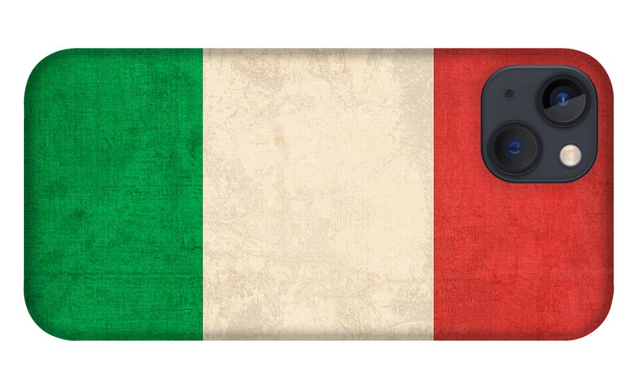Italy Flag Vintage Distressed Finish Rome Italian Europe Venice iPhone 13 Case featuring the mixed media Italy Flag Vintage Distressed Finish by Design Turnpike