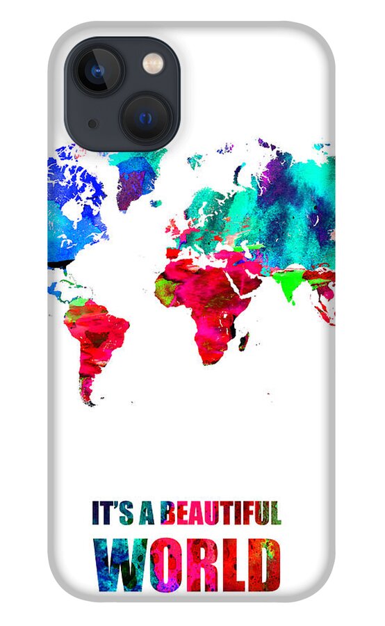 iPhone 13 Case featuring the digital art It's a Beautifull World Poster by Naxart Studio