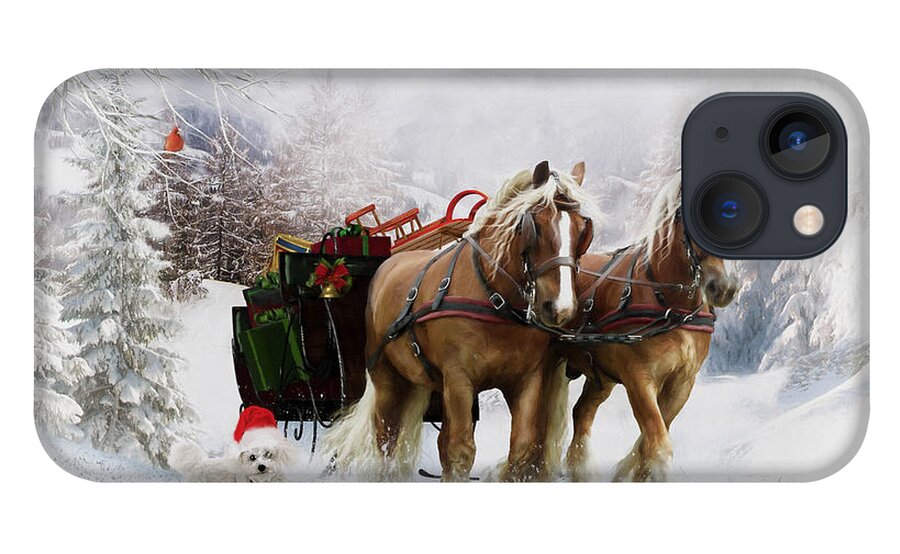 A Christmas Wish iPhone 13 Case featuring the painting A Christmas Wish by Shanina Conway